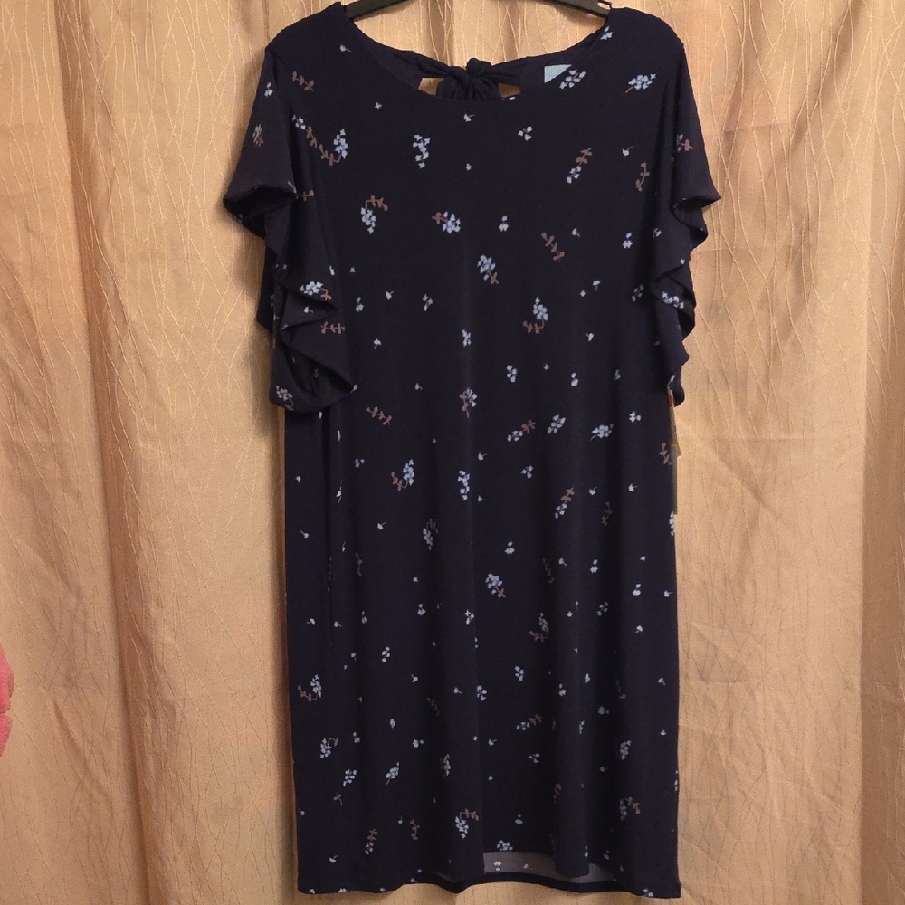 CeCe‎ Blue Flutter Sleeve Sheath Dress